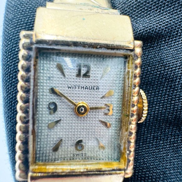 Vtg 1950's Wittnauer Swiss Women's Watch 10k G.F. Kestenmade Band Made in USA - Picture 1 of 16
